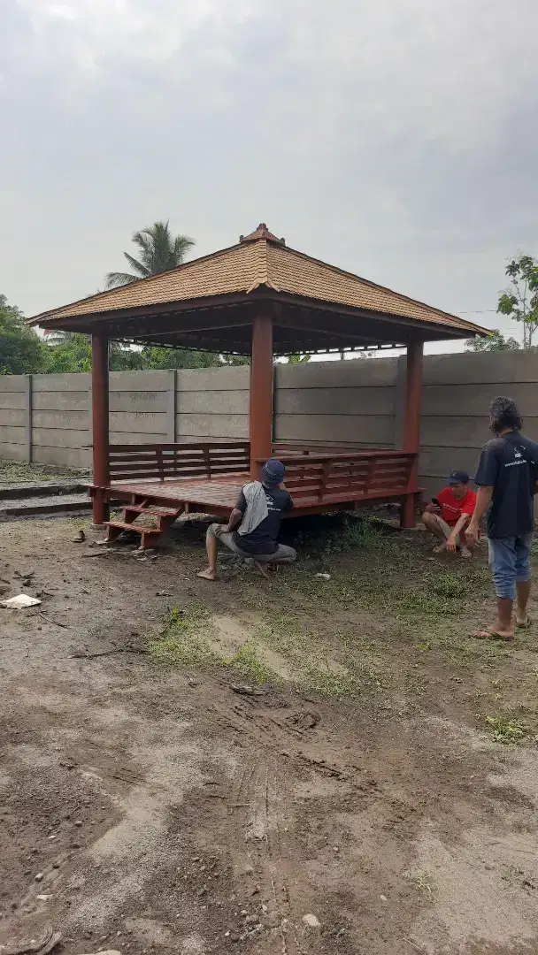 Gazebo kayu/ gazebo kelapa / taman gazebo