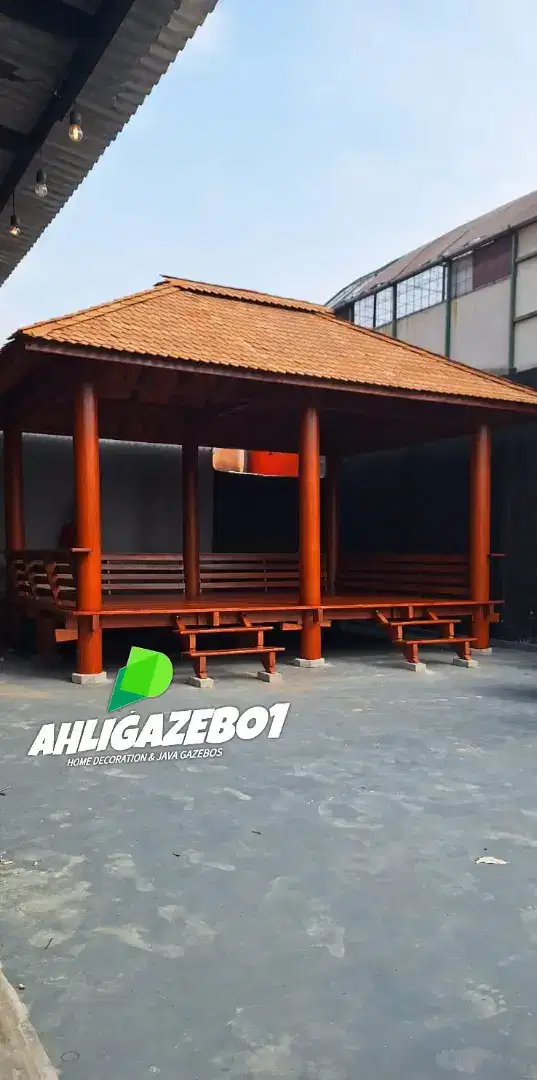 Gazebo / gazebo kayu / gazebo taman / free pemasangan