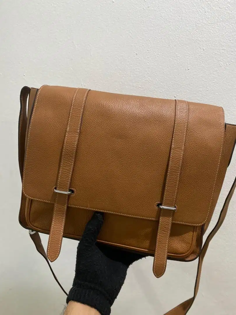 Messenger bag laptop hermes steve leather (sale)