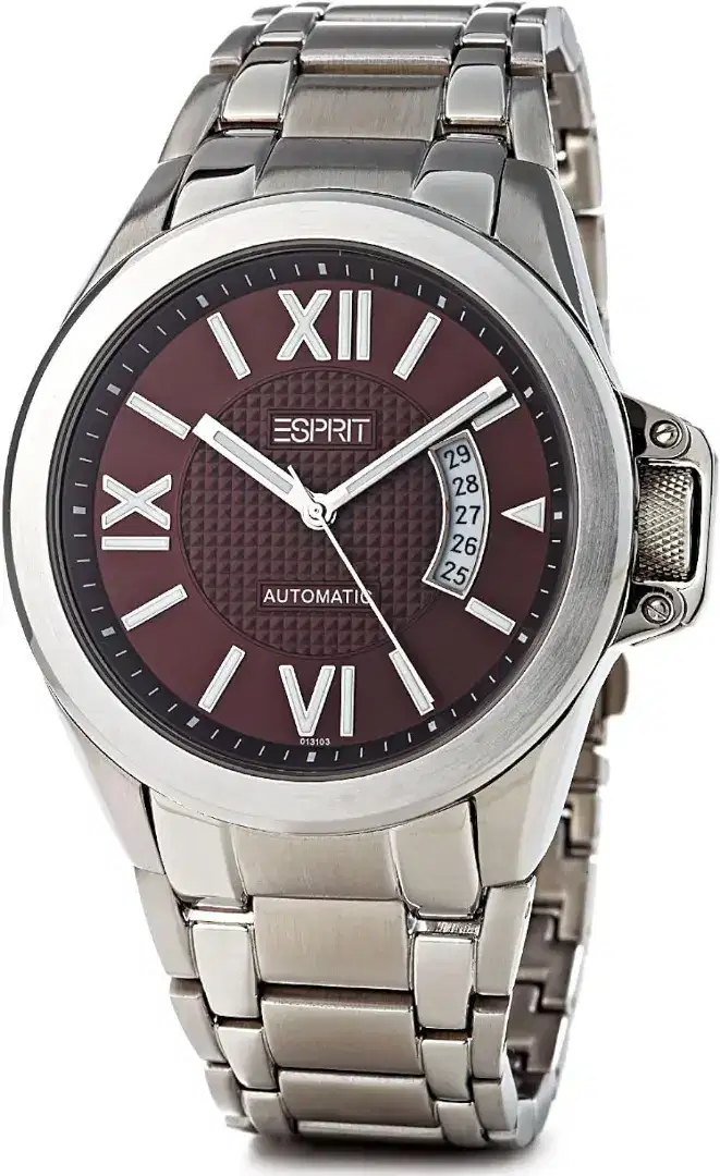 Jam big head ESPRIT ori matic red burgundy limited fullset  lengkap