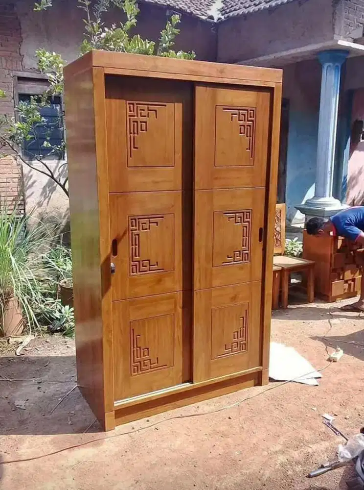 Lemari pakaian 2pintu jati solid