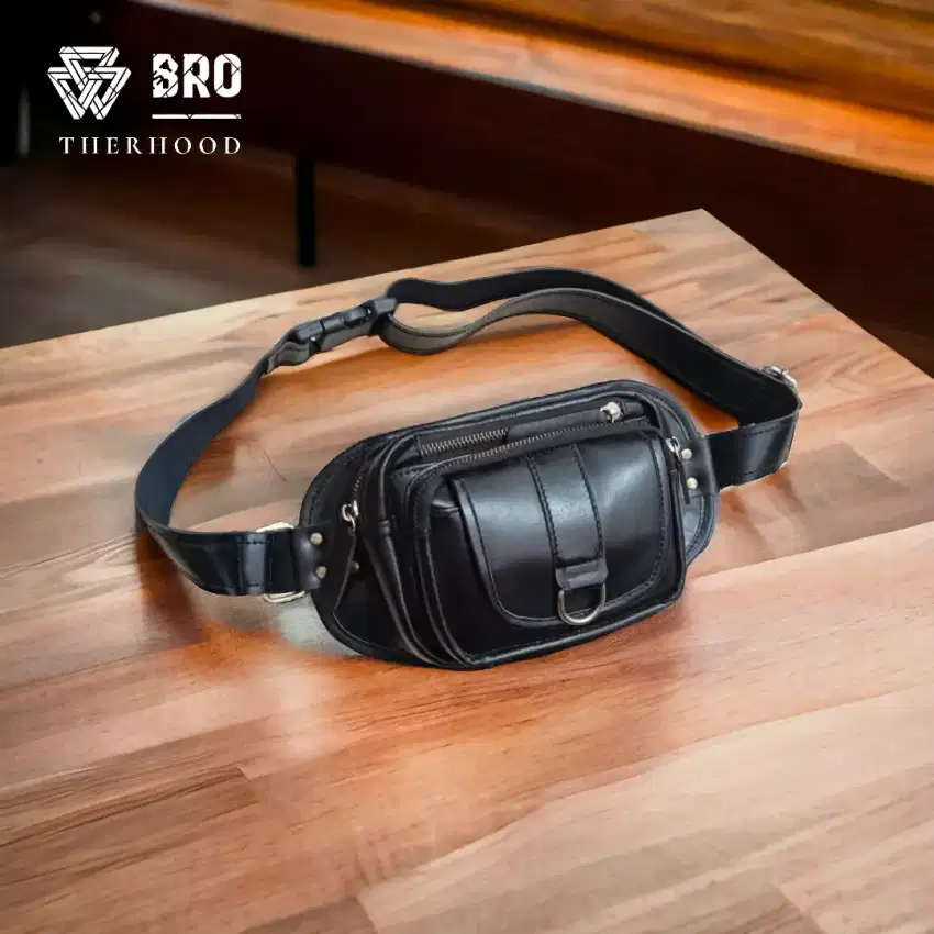 Waistbag tas dada tas pinggang kulit sapi asli TPB16