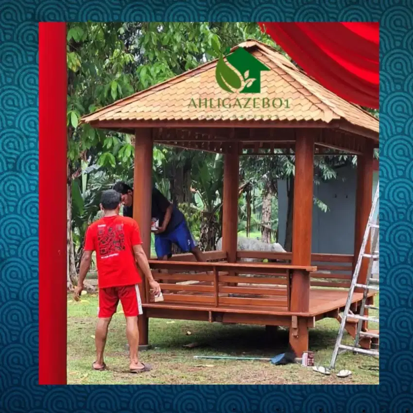 Gazebo kayu / gazebo pasang / pasang gazebo murah