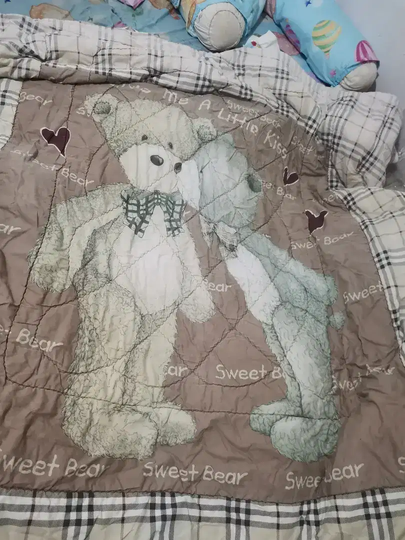 Bed Cover corak Teddy Bear