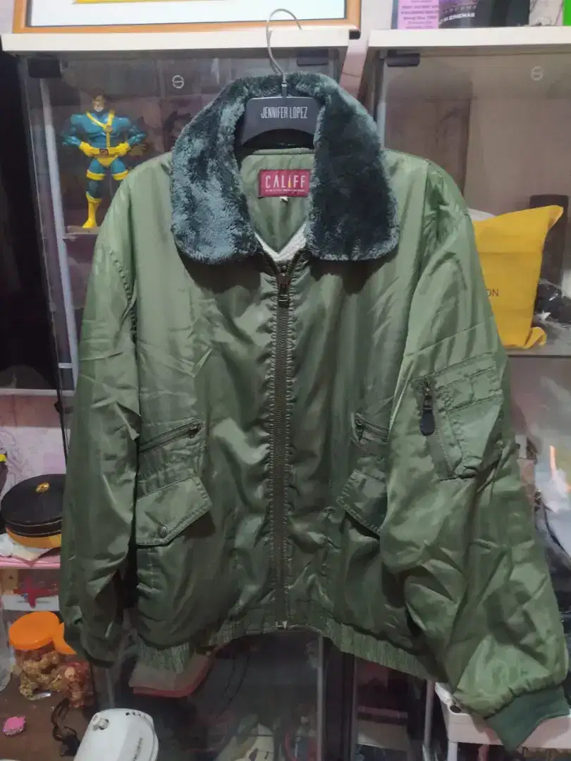 Jaket bomber army kulit Adidas rebbok parka