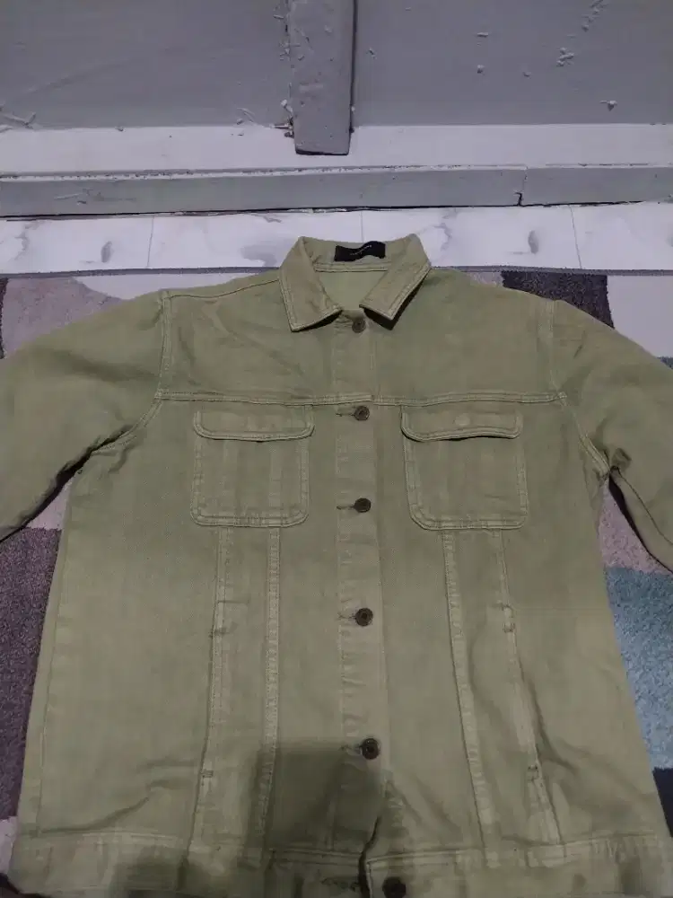 Jaket Denim Jeans Olive Overshirt