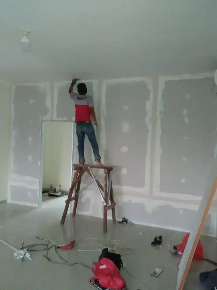 Partisi gypsum pintu kaca