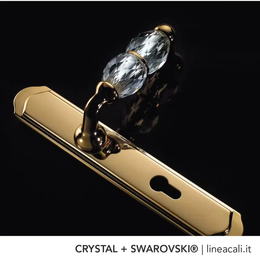 Gagang pintu LINEA CALI plat swarovski brass made in ITALY