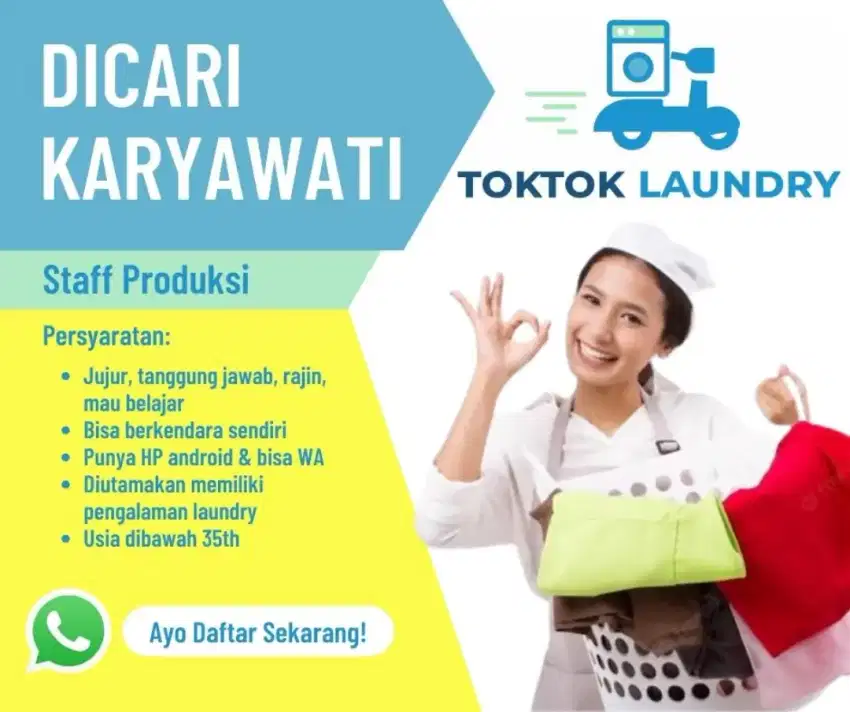 Dicari Karyawan & Kurir Laundry - Lowongan Kerja