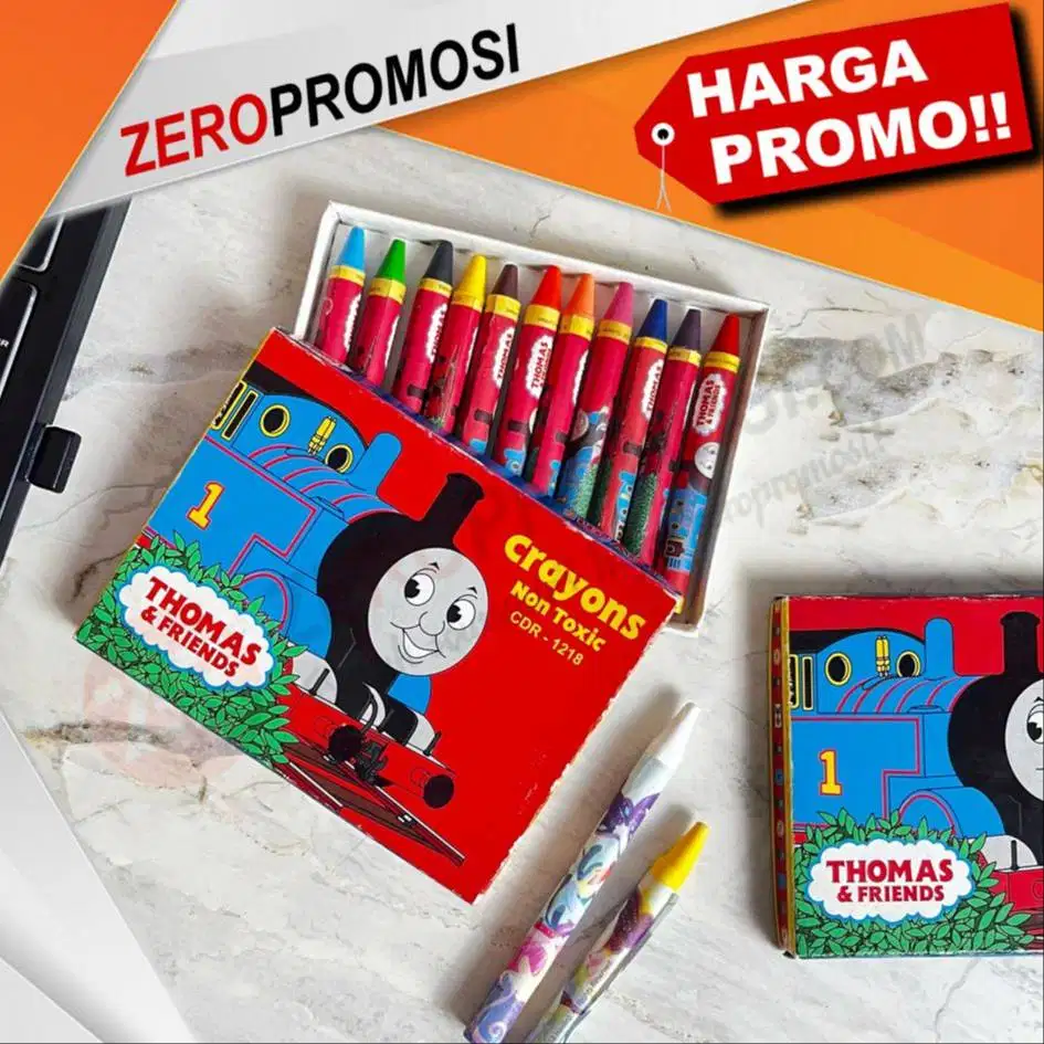 Color Non Toxic Custom Promotional Set Crayon Box Isi 12