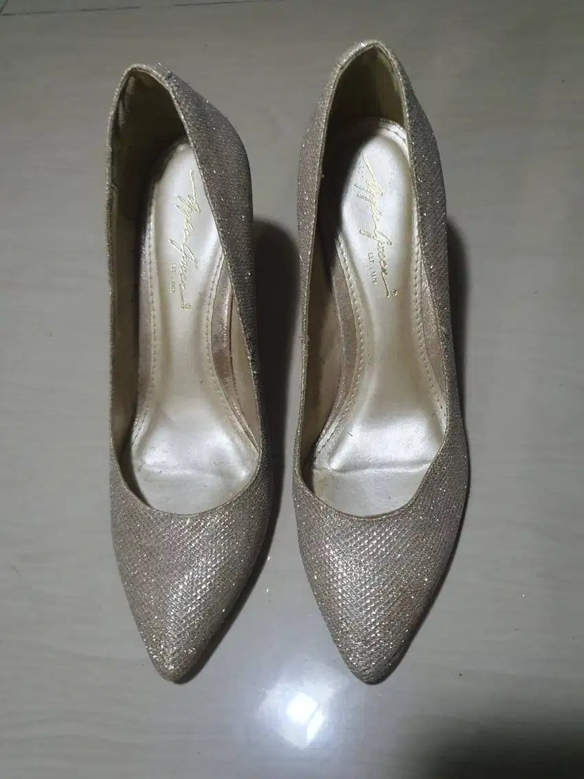 Sepatu High Heels Apple Green Original Pearl Gold uk 35