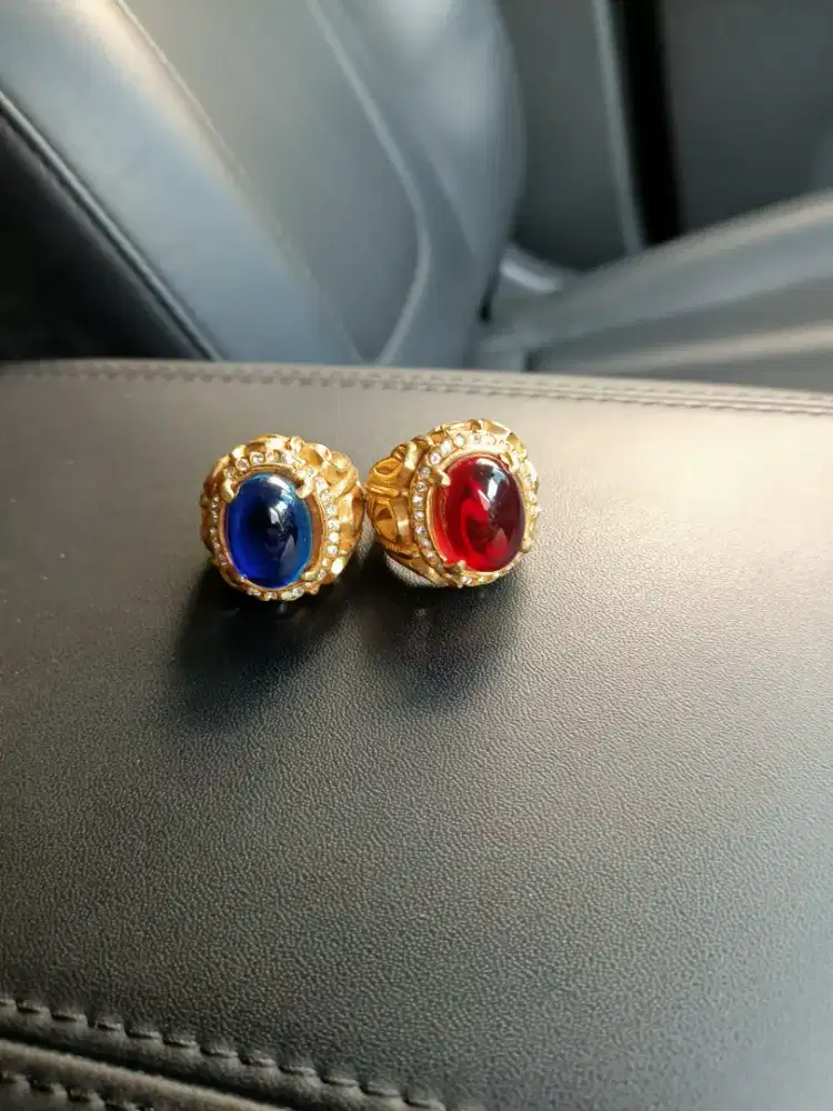 Batu Cincin Blue Safir & Merah Siam
