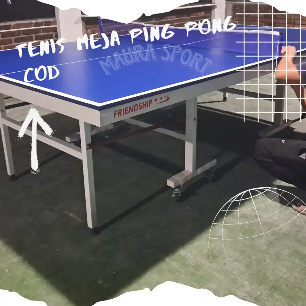 Tinggal Pakai !!! Tenis Meja Ping Pong bahan MDF 15mm, frame besi.