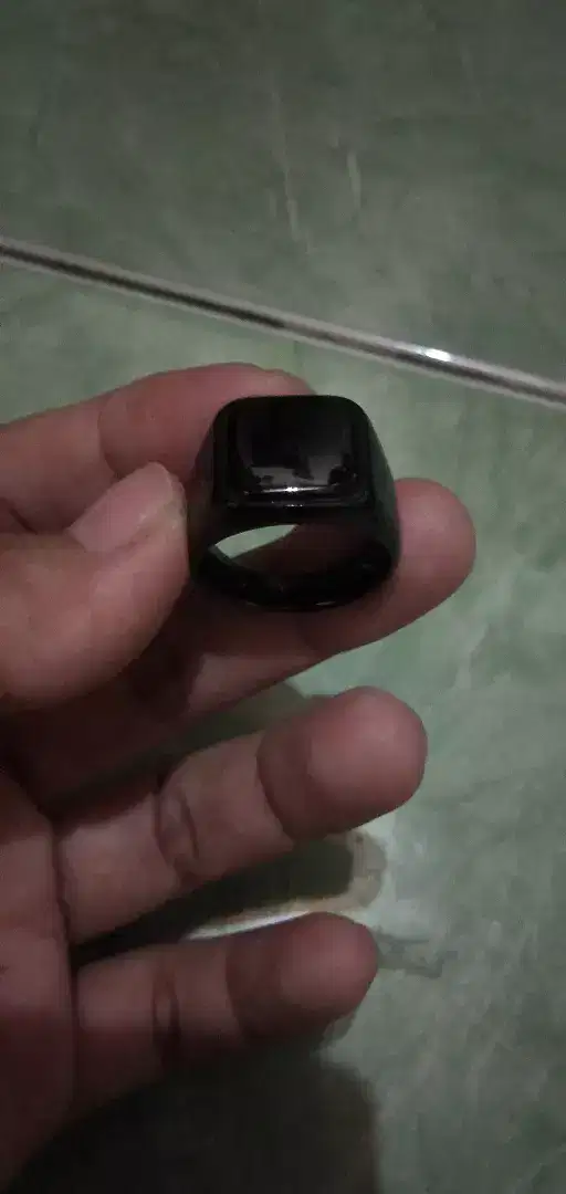 CINCIN TITANIUM PRIA HITAM ONYX ANTI LUNTUR DAN KARAT