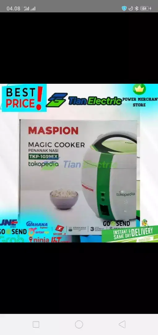 RICE COOKER MASPION 1000CC