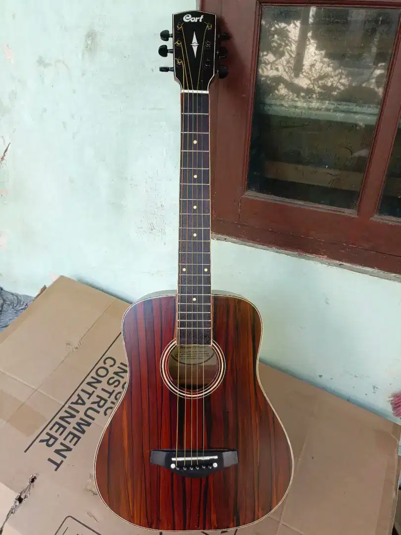 Gitar Akustik Premium 3/4 Cort Ad810 Coklat Loreng