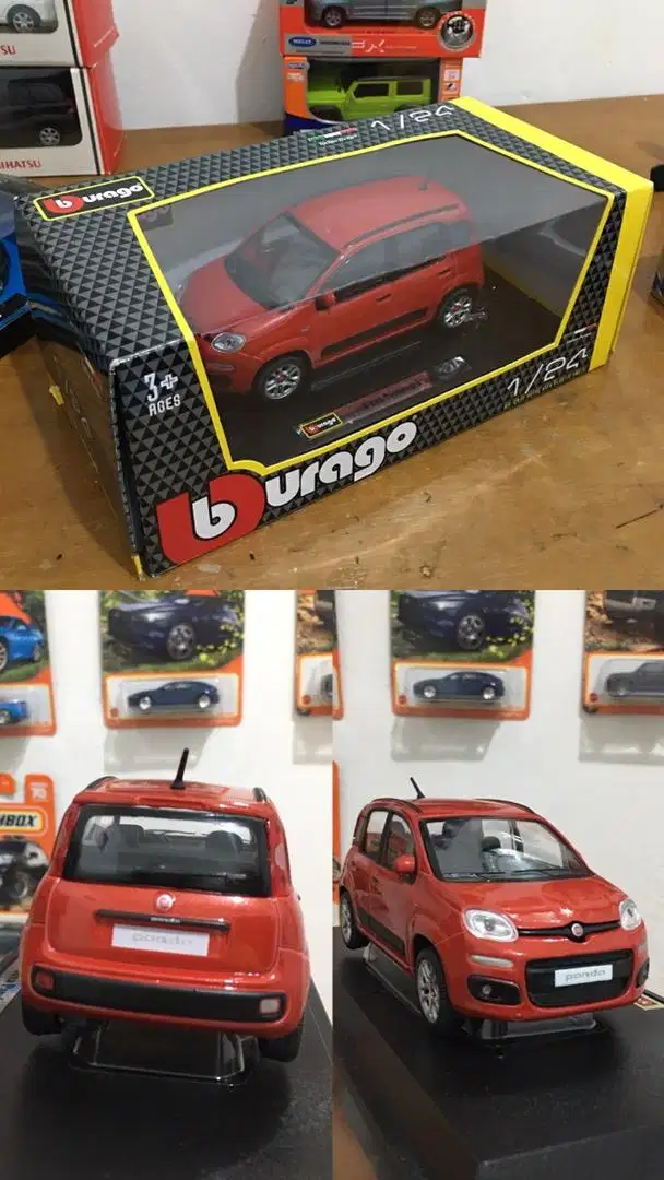 Diecast 1:43 dan diecast 1:24 Bburago. BMW, Audi, dan Fiat