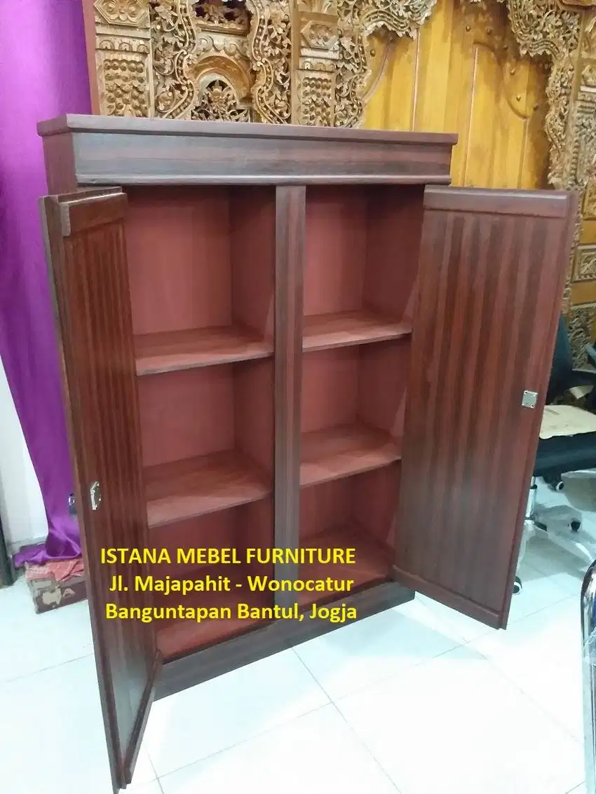 Lemari Almari Rak Baju Pakaian Helm Buku Sepatu Arsip 2 Pintu Kayu #SG