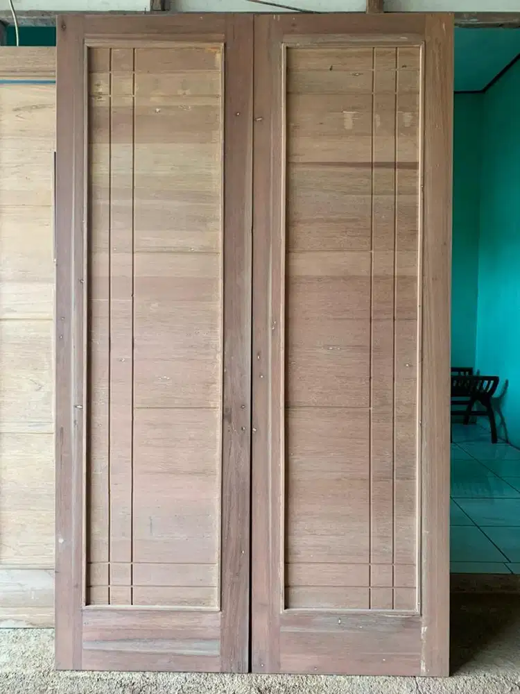 Pintu Utama Kamper Model Minimalis & Panel (Bahan Kayu Bekas)