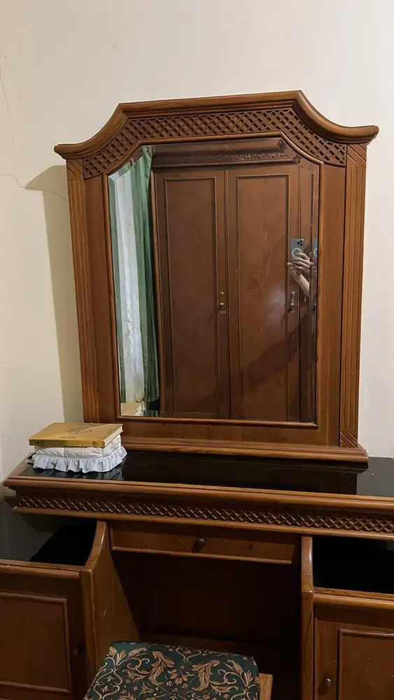 Meja dandan set KAYU ASLI