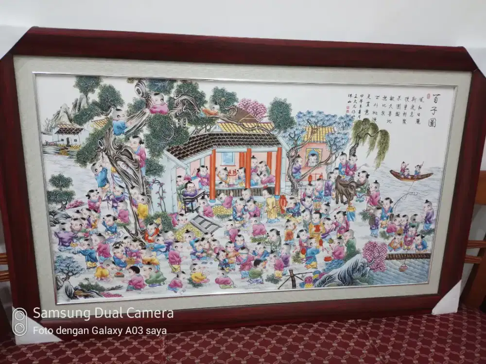 Lukisan keramik cina kuno P.118vmx T.73cm