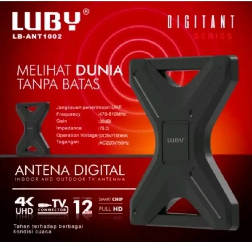 Antena digital LUBY 1002 X sinyal kuat bisa 2 TV