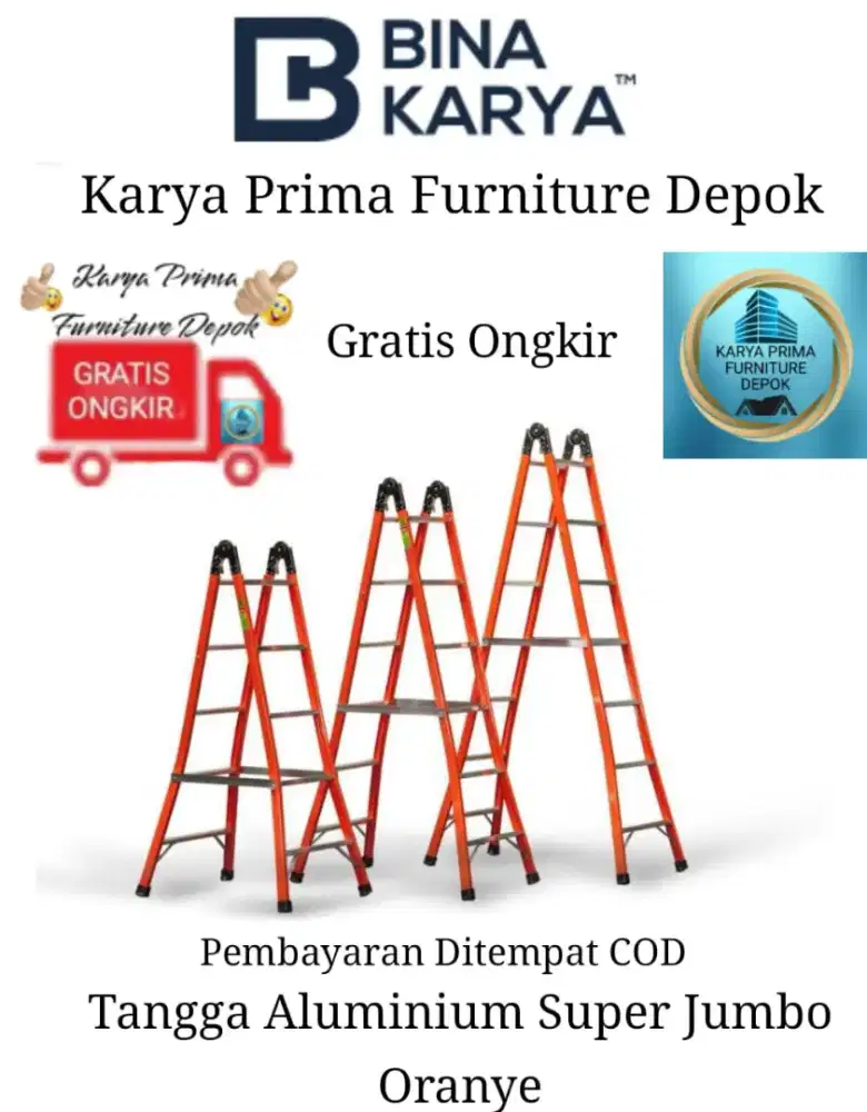 Tangga Lipat, aluminium kuat awet baru 1,5 meter 885rb free ongkirCOD