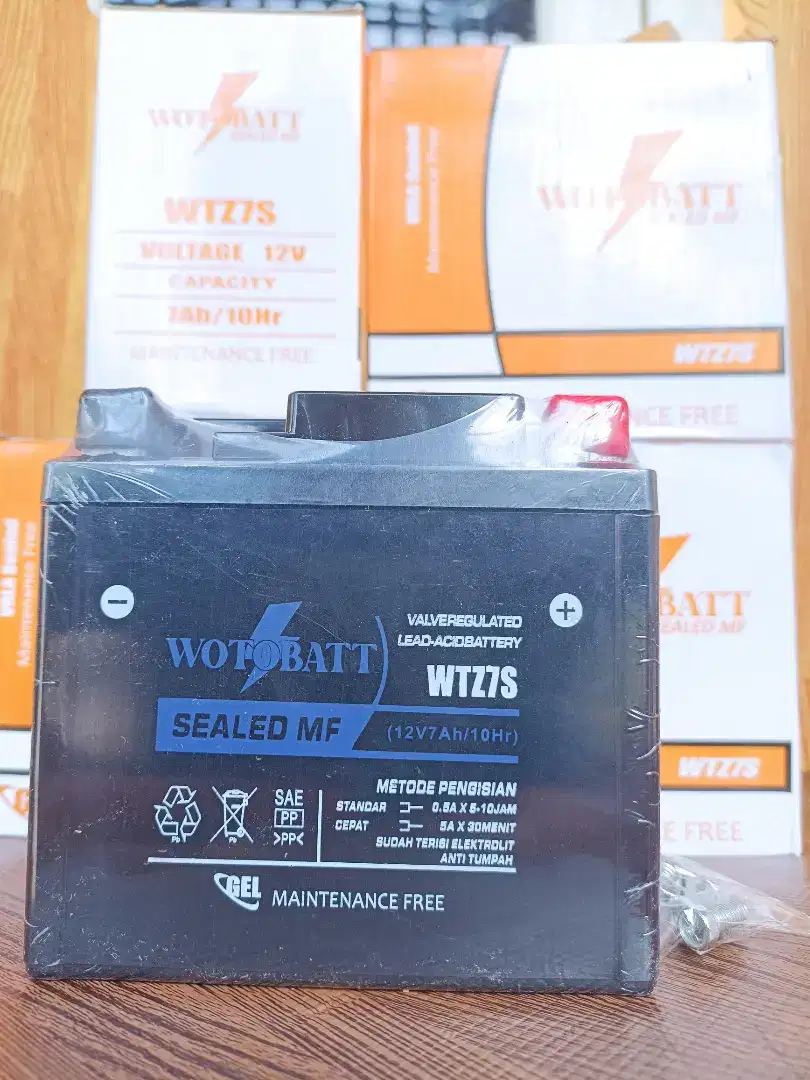 Aki Motor Kering WOTOBATT WTZ7S dimensisama dengan tipe GTZ6S/V Baru