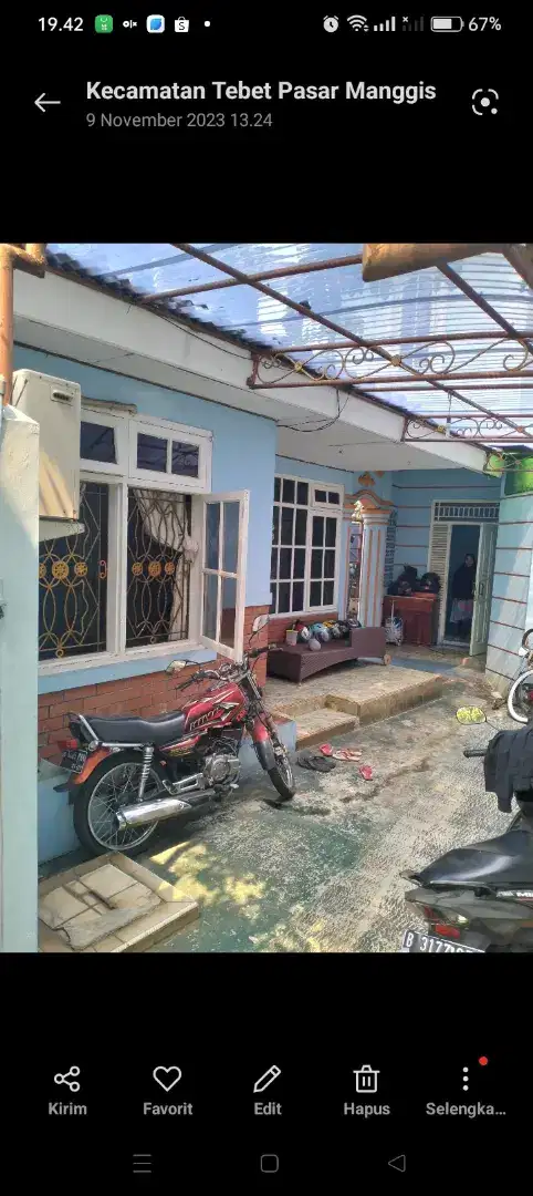 Dijual cepat rumah murah lokasi di jl sawo manggarai tebet