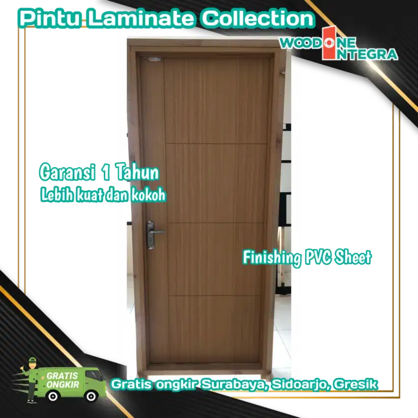 Pintu Woodone Integra: Laminating PVC-Teknologi Jepang-Garansi 1 Tahun