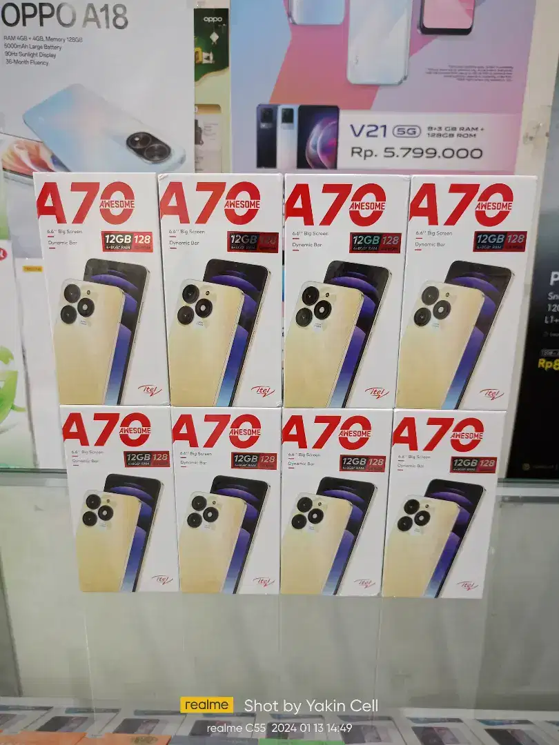 Itel A70 4+8/128  GB Dual Camera 13 MP Batre 5000 mAh Garansi Resmi