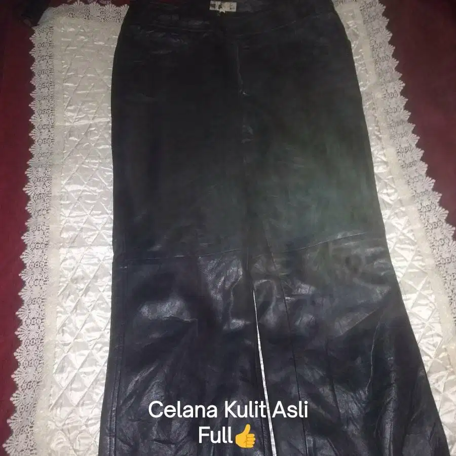 Celana Panjang Kulit Domba FullAsli Warna Hitam