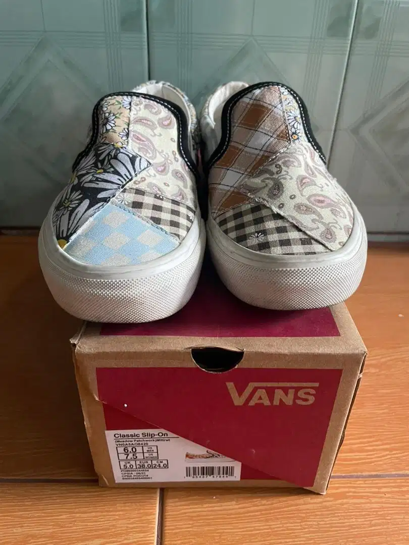 Vans slip on patchwork