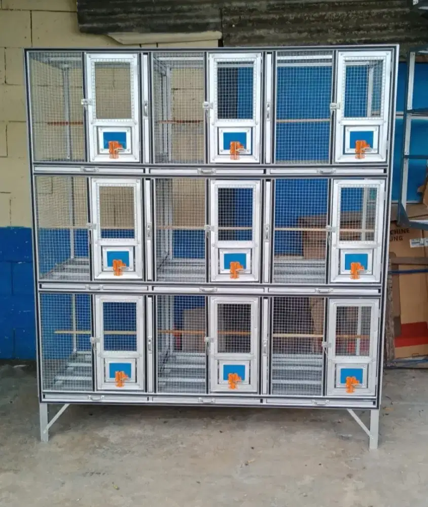 Sangkar ternak burung lovebird, kenari, puter, perkutut 9 kamar