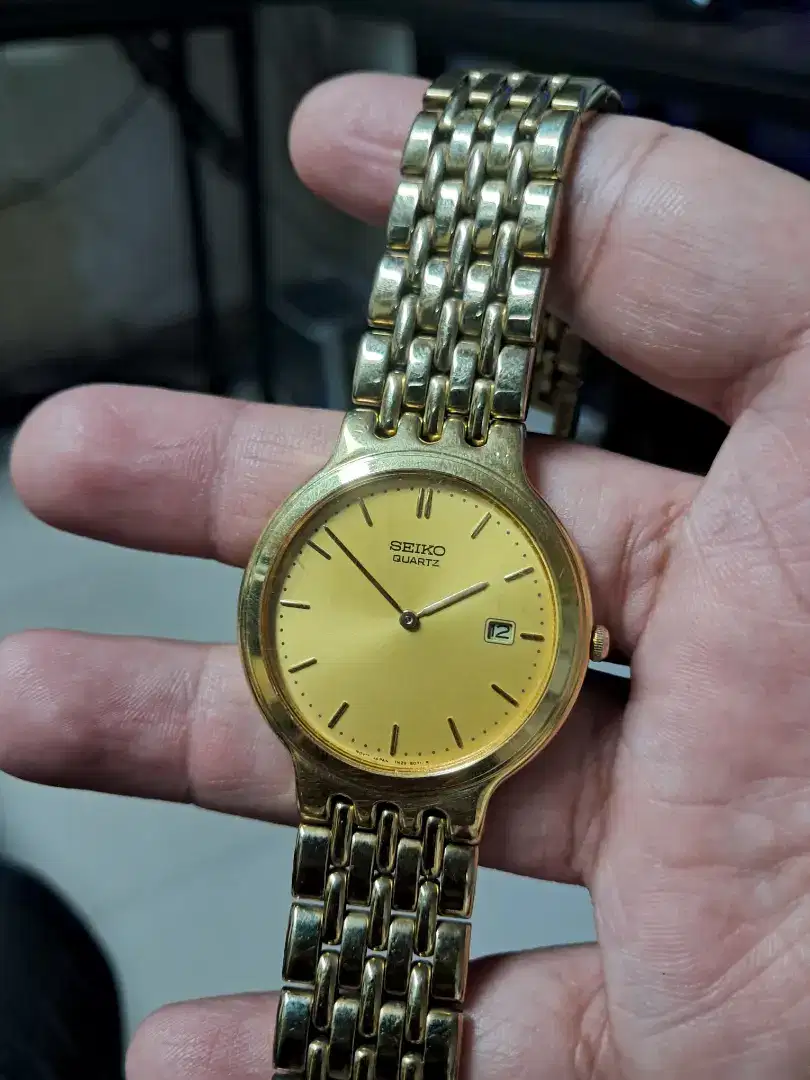 Jam tangan Seiko 7n29 8041 vintage gold unisex original antik koleksi