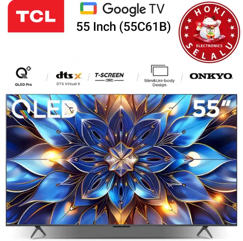 TCL Smart Google TV 55 Inch 55C61B QLED PRO 4K UHD HDR Dolby DTS Onkyo