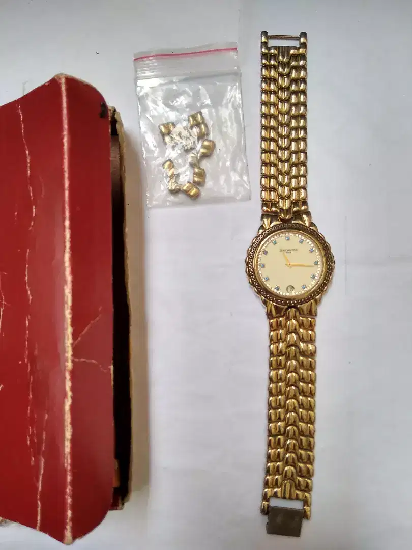 Jam tangan  Pria Jean Maurice Paris 18 K gold electro plated Second