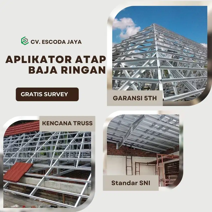 RANGKA ATAP BAJA RINGAN DAN GENTENG KARANG PILANG