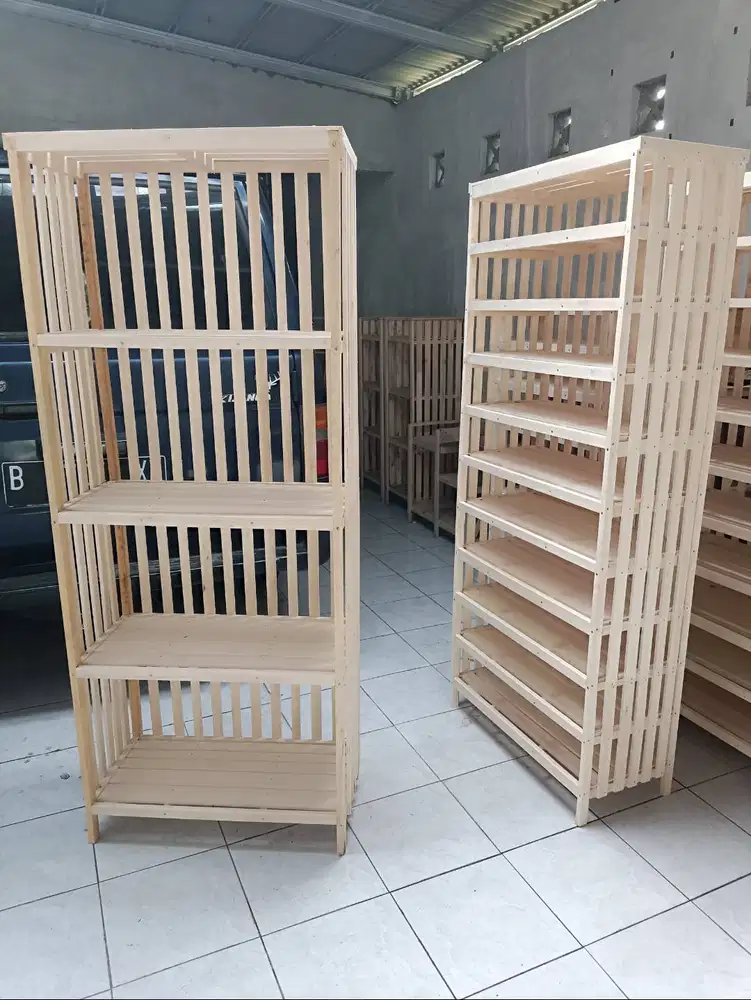rak kayu serbaguna untuk rak baju rak tas dll