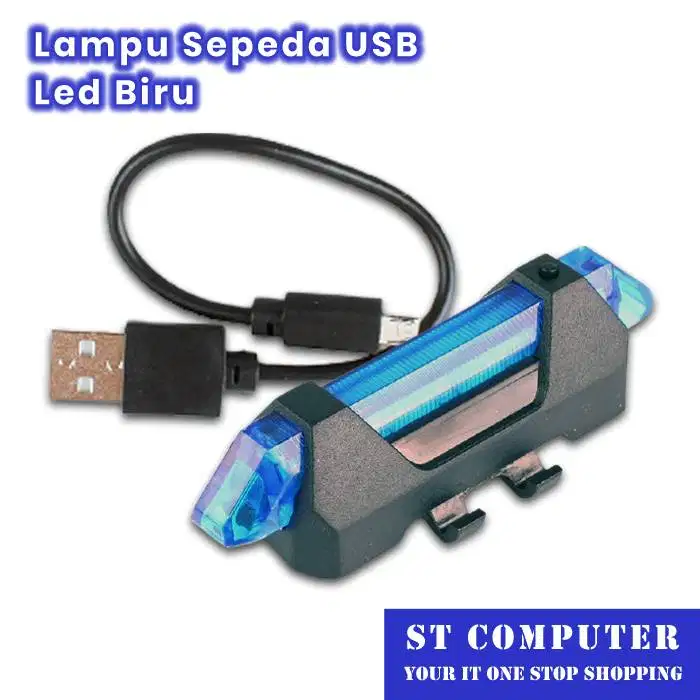 Lampu Sepeda USB LED Biru