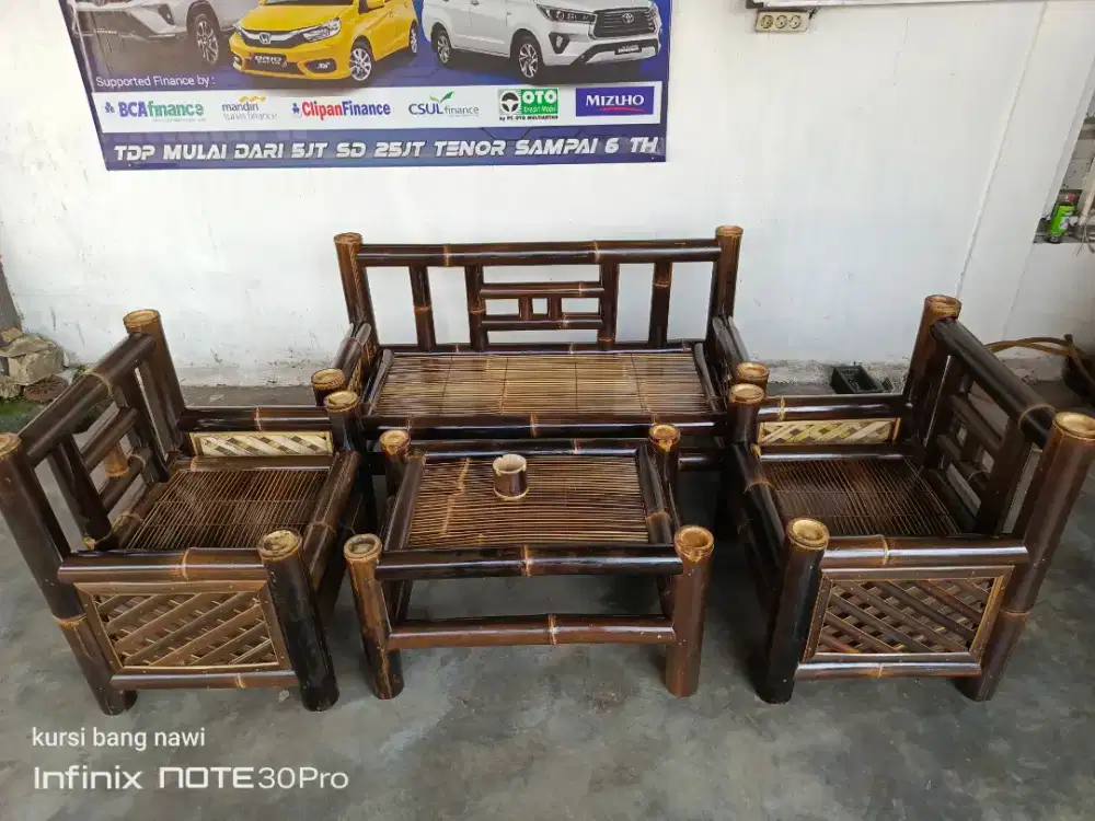 Kursi dan bale bambu hitam asli COD bayar di tempat