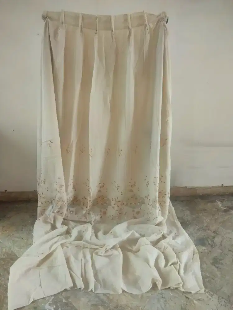 Gorden warna krem bunga² 2pcs