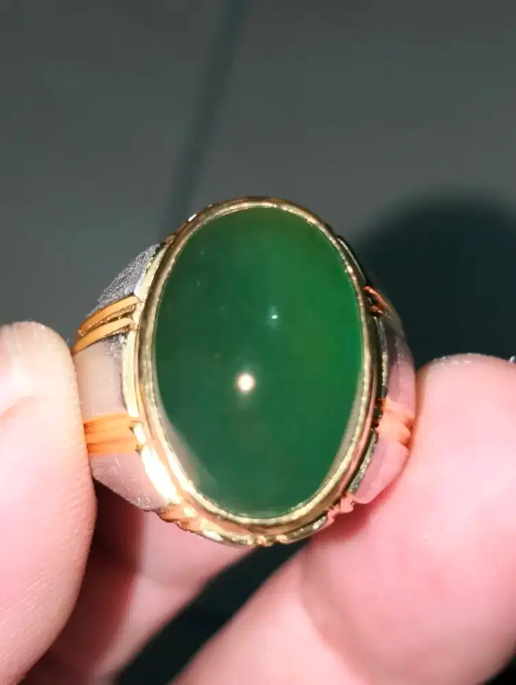 Green Serpentine Lumut Aceh Idocrase Giwang like Jadeite Jade