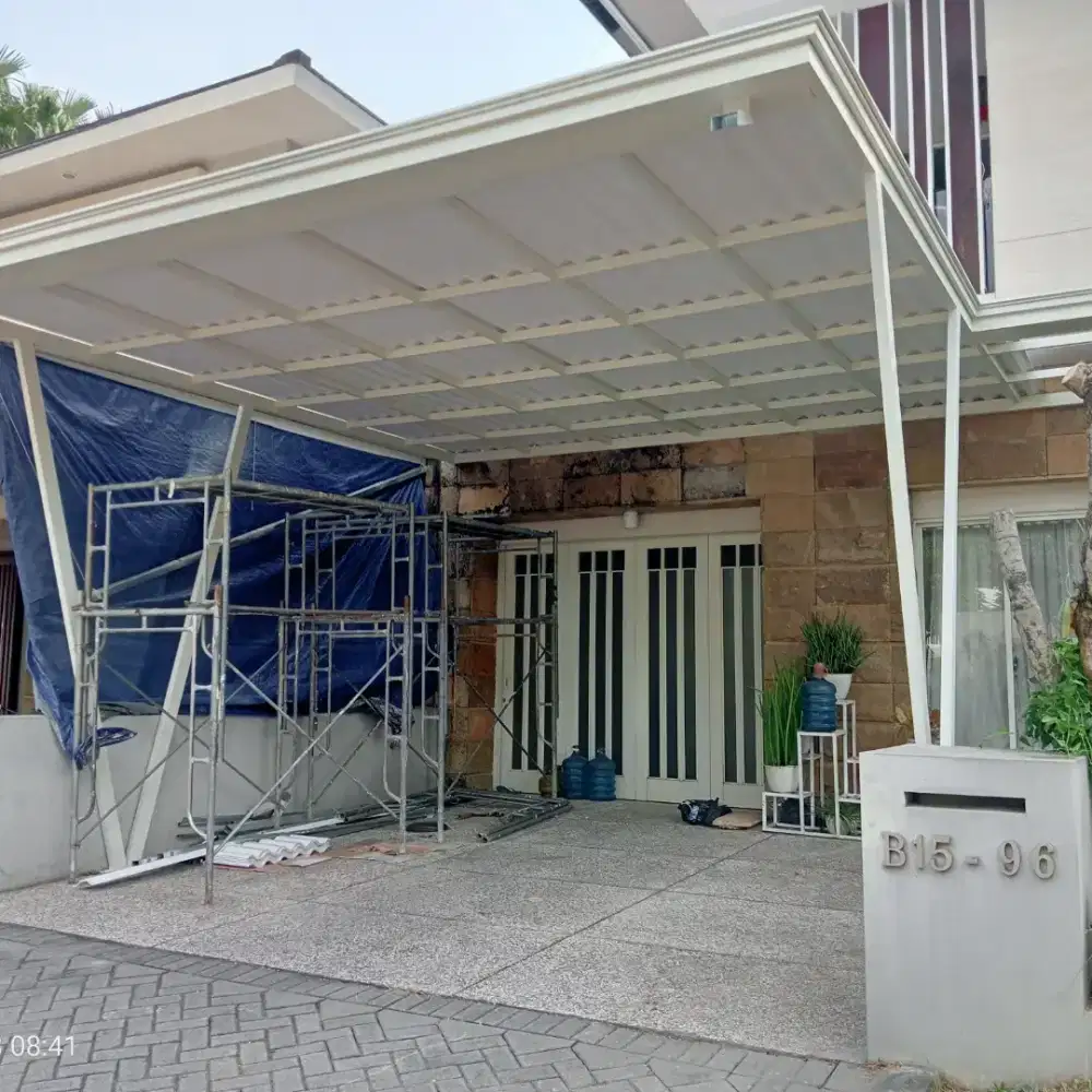 Kanopi besi galvanis atap UPVC Doble layer