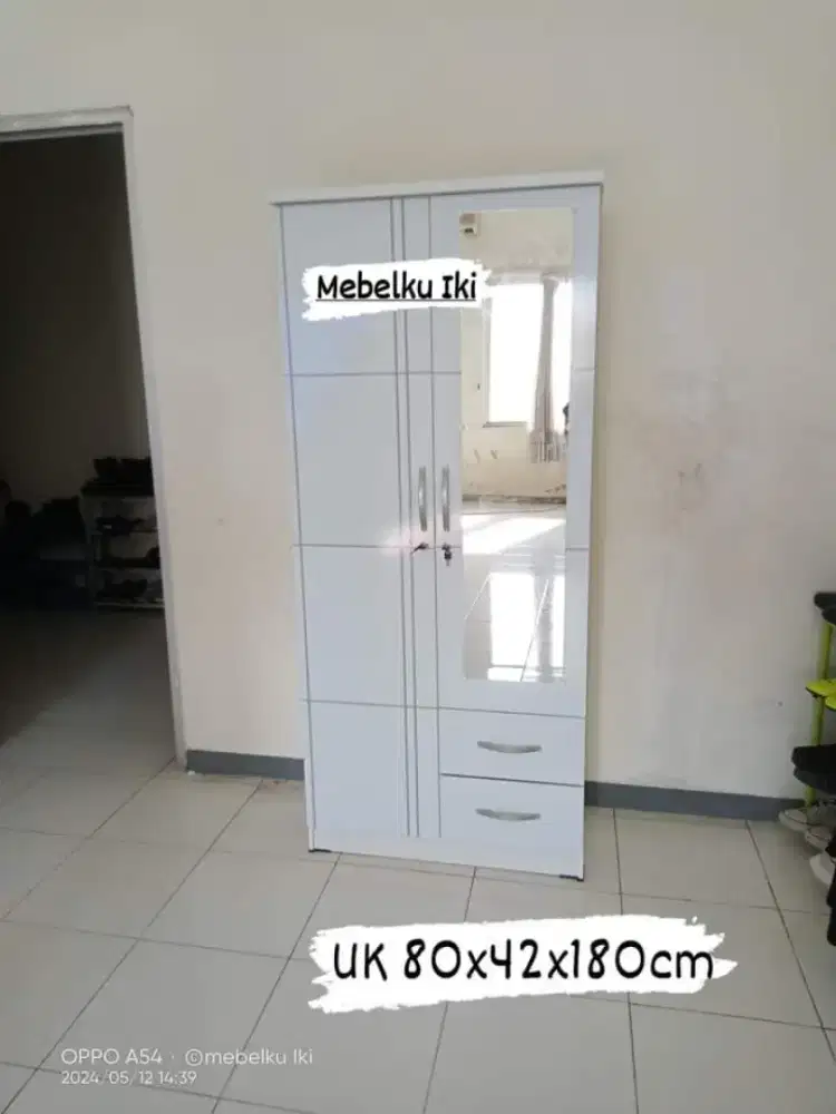 Lemari pakaian 2pintu putih cantik bisa kirim COD