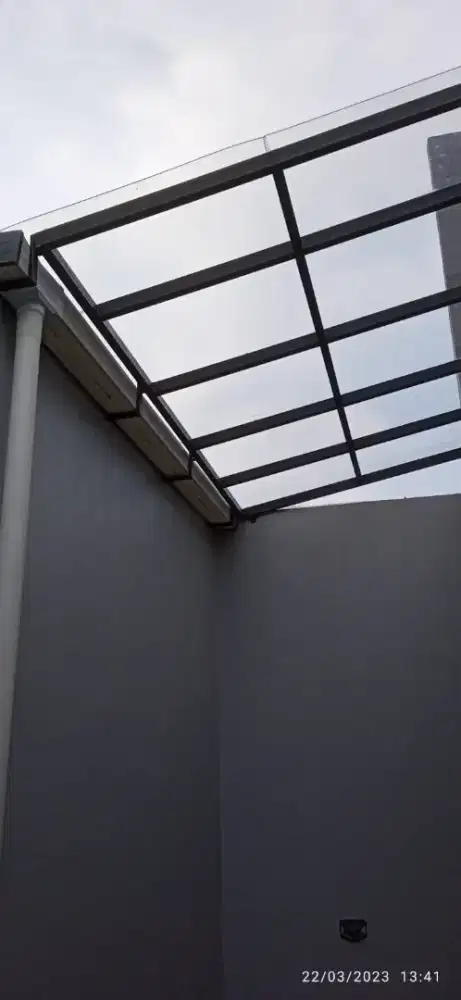 Kanopi atap Solarflat 1,2mm rangka galvanis, mewah dan kuat