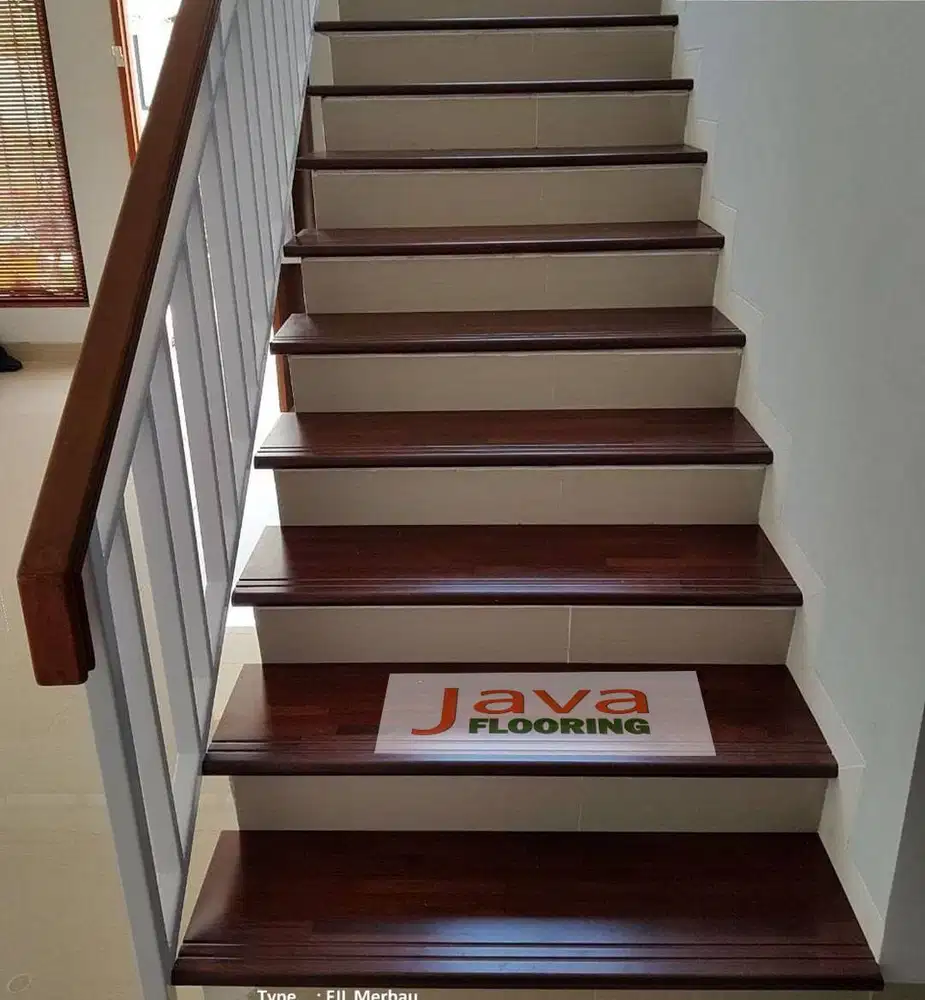 Trap Tangga Kayu Solid Stair Wood Flooring