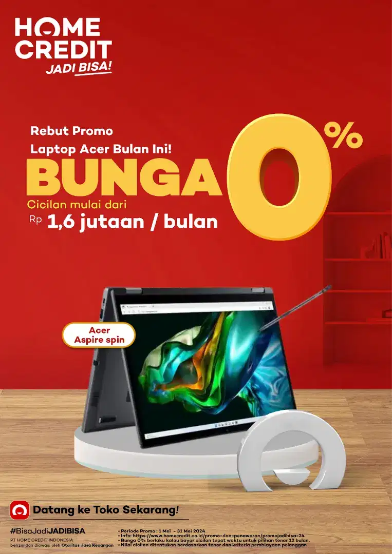 Promo Cicilan Bunga 0% Laptop dan Promo Gratis 2x Cicilan