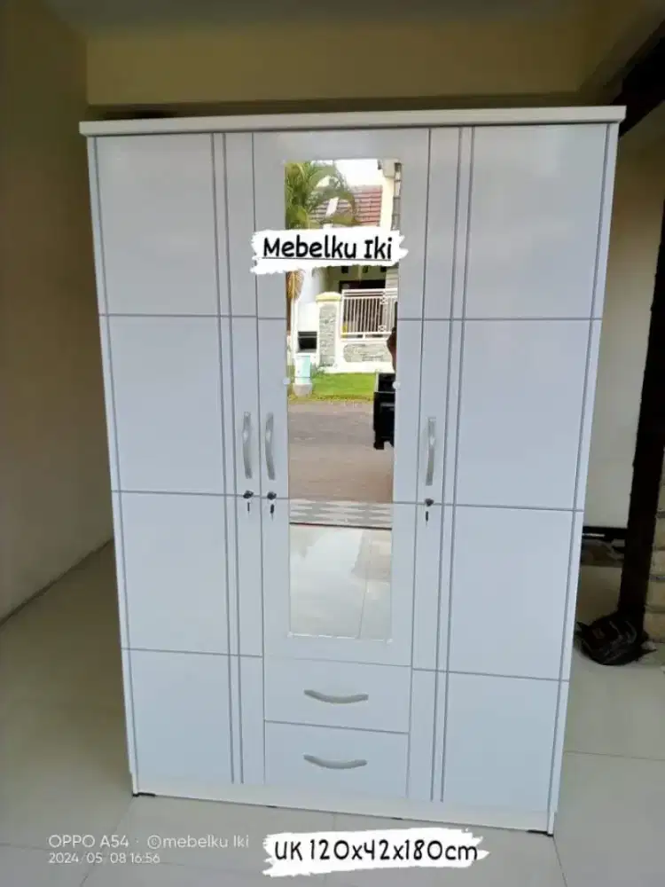 Lemari pakaian 3pintu cermin pjg 2laci bisa kirim COD