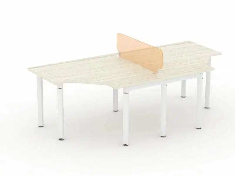 Meja Kantor minimalis 2 staff Dengan Sekat Acrylic